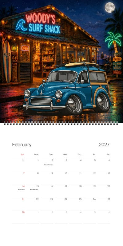 2027 Woodie Neon Calendar 8UCV806-CA