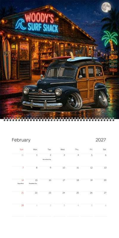 2027 Woodie Neon Calendar 90G463-CA