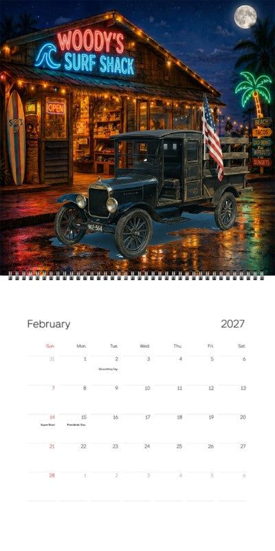 2027 Woodie Neon Calendar 912564-CA