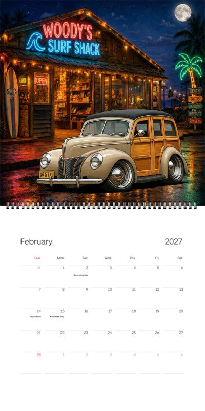 2027 Woodie Neon Calendar 99B111-CA