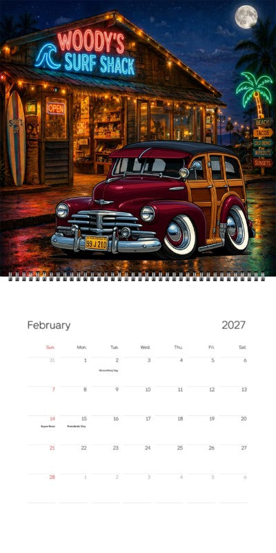 2027 Woodie Neon Calendar 99J210-CA