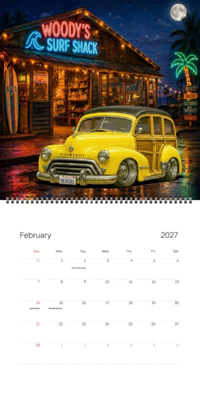 2027 Woodie Neon Calendar 9ASK001-CA