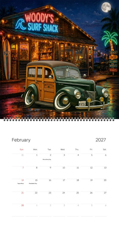 2027 Woodie Neon Calendar 9FVF557-CA