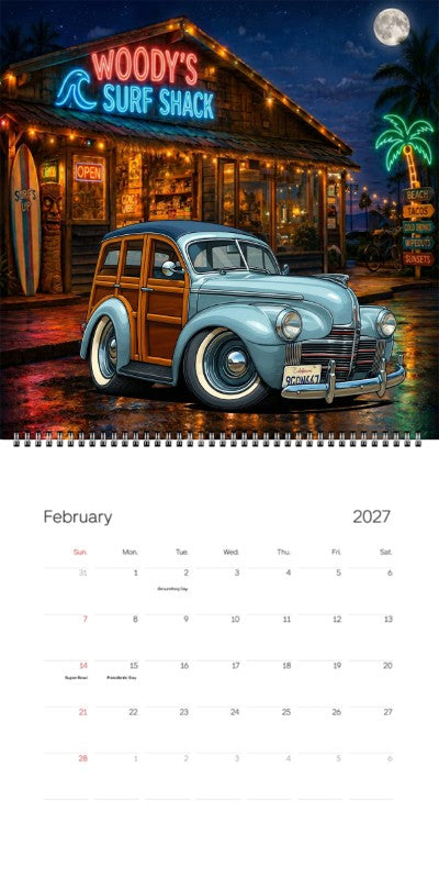 2027 Woodie Neon Calendar 9GQN667-CA