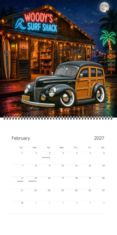 2027 Woodie Neon Calendar 9H3497-CA