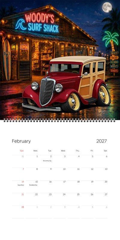 2027 Woodie Neon Calendar 9K791-CA