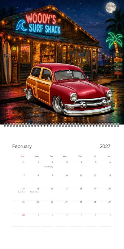 2027 Woodie Neon Calendar 9KBA527-CA