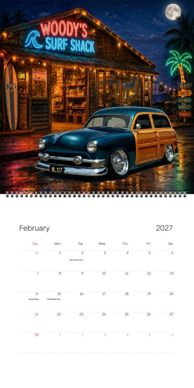 2027 Woodie Neon Calendar 9L127-CA