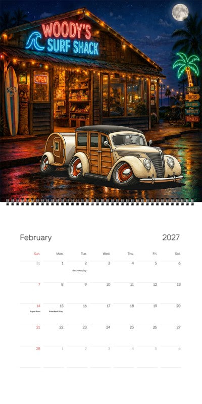 2027 Woodie Neon Calendar 9TZA474-CA
