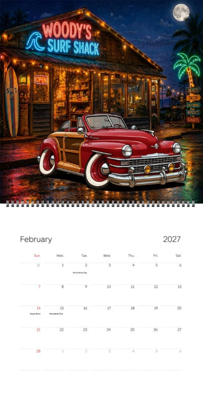 2027 Woodie Neon Calendar 9UDY597-CA