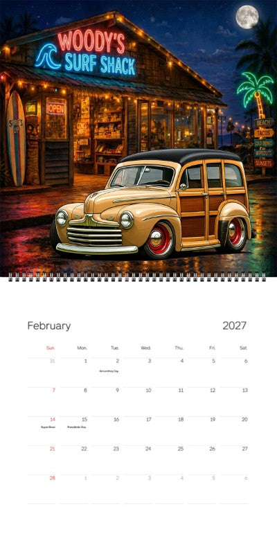 2027 Woodie Neon Calendar AKA6146-AZ