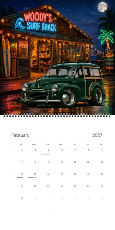 2027 Woodie Neon Calendar AMS01-CA