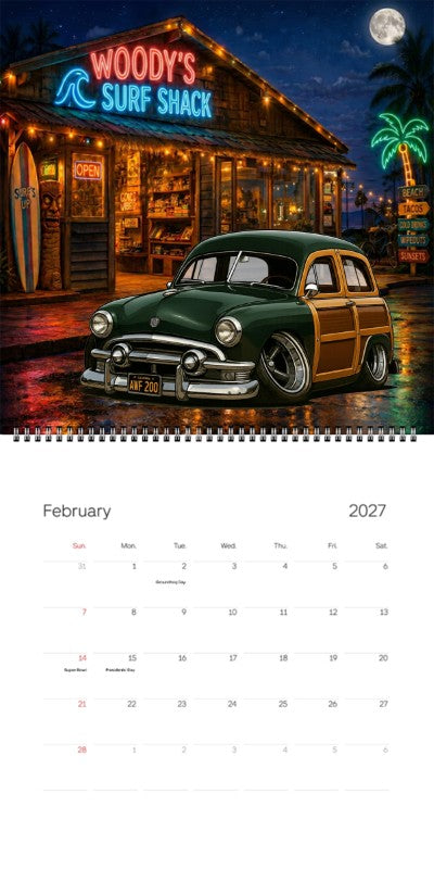 2027 Woodie Neon Calendar AWF200-CA