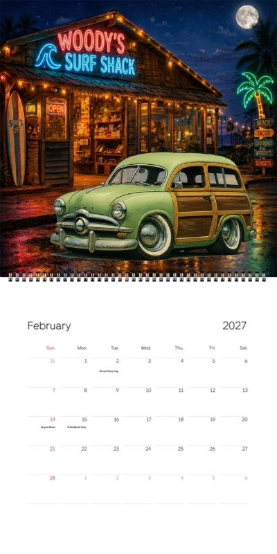 2027 Woodie Neon Calendar BEFORE-CA