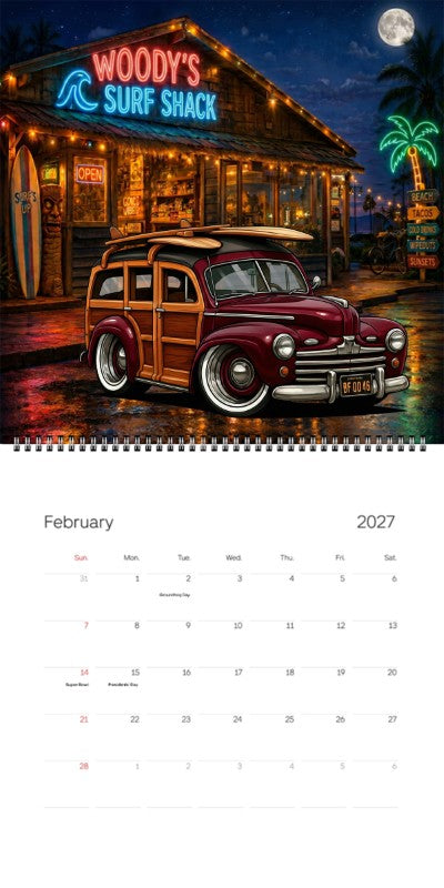 2027 Woodie Neon Calendar BF0046-CA