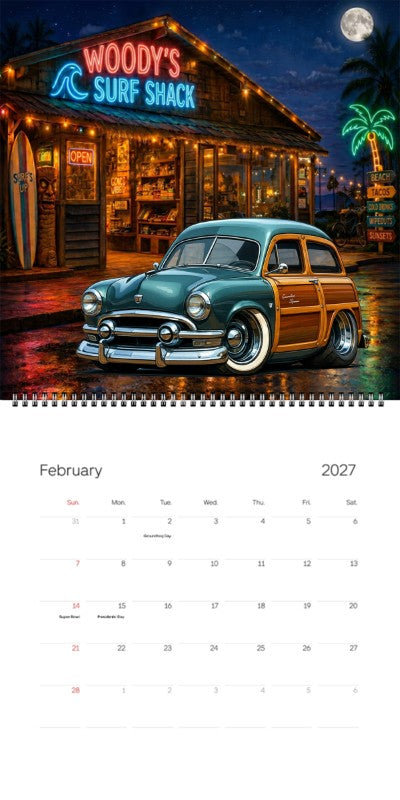 2027 Woodie Neon Calendar BHE7363-AZ