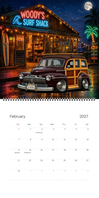 2027 Woodie Neon Calendar BUWOODY-CA