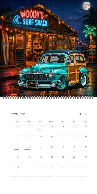 2027 Woodie Neon Calendar CEZ531-CA
