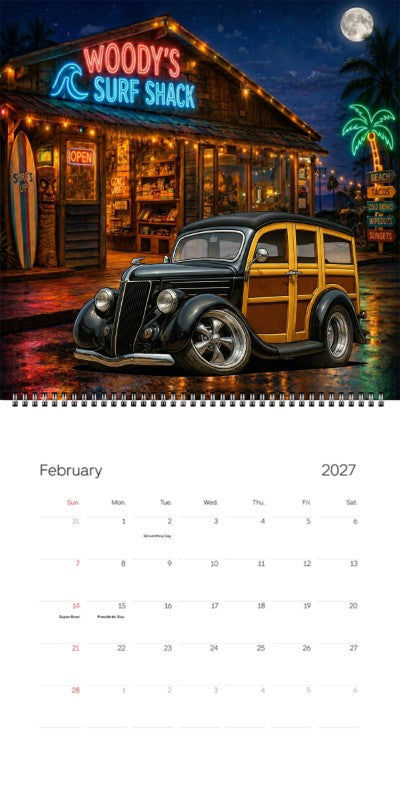 2027 Woodie Neon Calendar COOPS36-CA