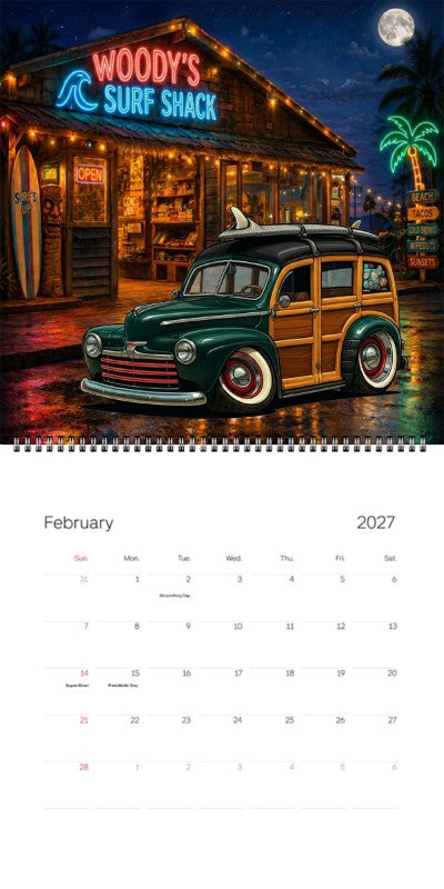 2027 Woodie Neon Calendar DCFD46-CA