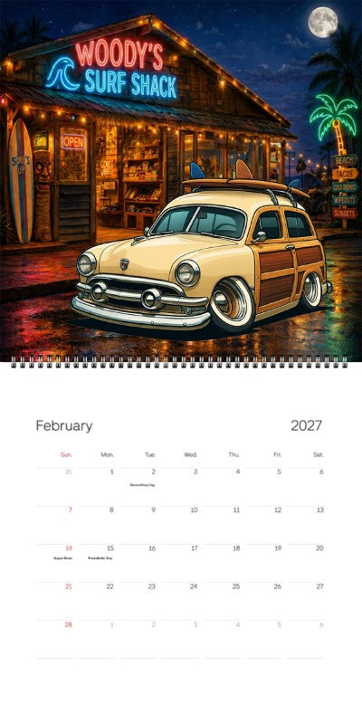 2027 Woodie Neon Calendar FWOOD51-CA