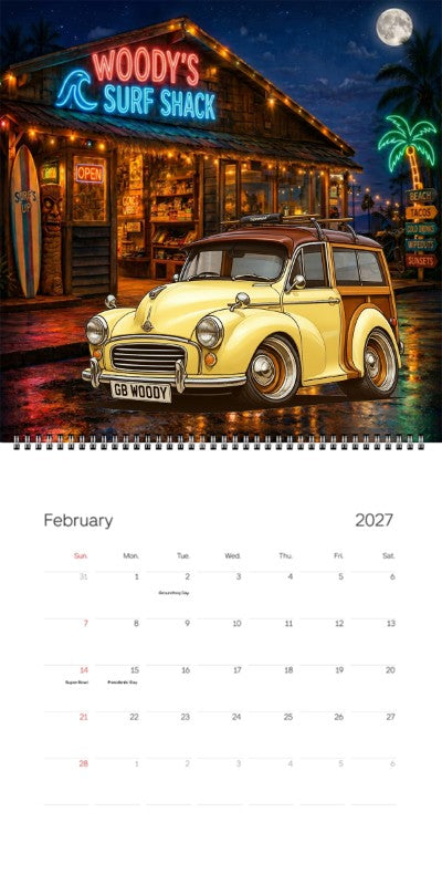 2027 Woodie Neon Calendar GBWOODY-UK