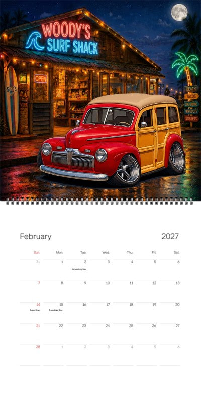 2027 Woodie Neon Calendar GOTWUD-CA