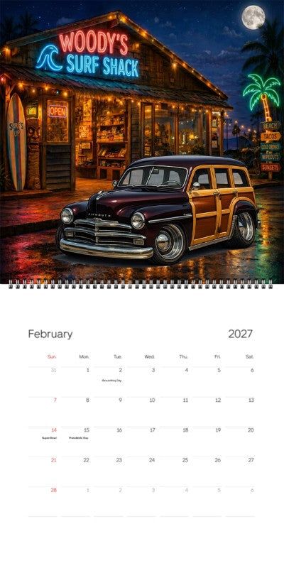 2027 Woodie Neon Calendar GRMPSUV-CA