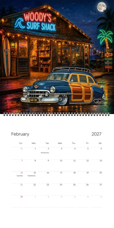 2027 Woodie Neon Calendar GWB038-CA