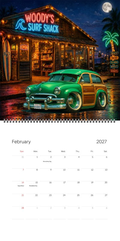 2027 Woodie Neon Calendar HBWOODY-CA