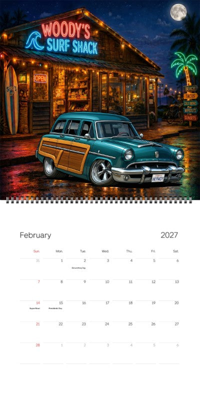 2027 Woodie Neon Calendar HERWDY-CA