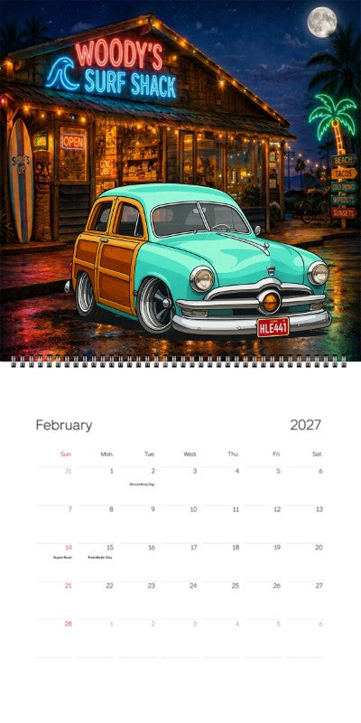 2027 Woodie Neon Calendar HLE441-CU