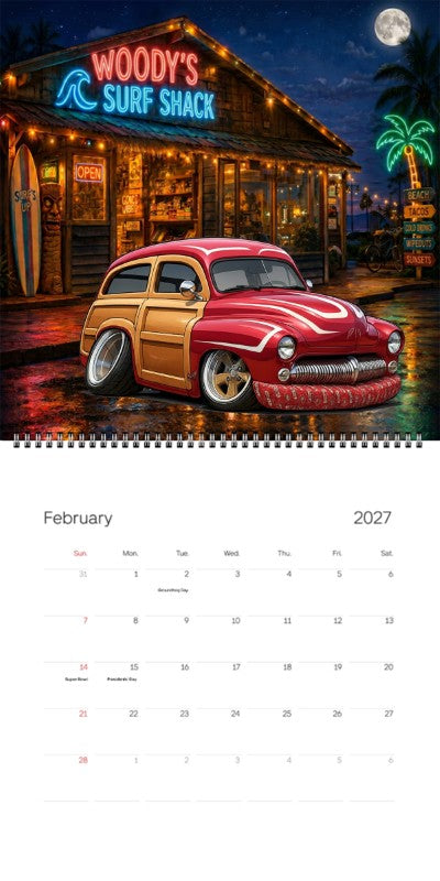2027 Woodie Neon Calendar HTRDWDY-CA