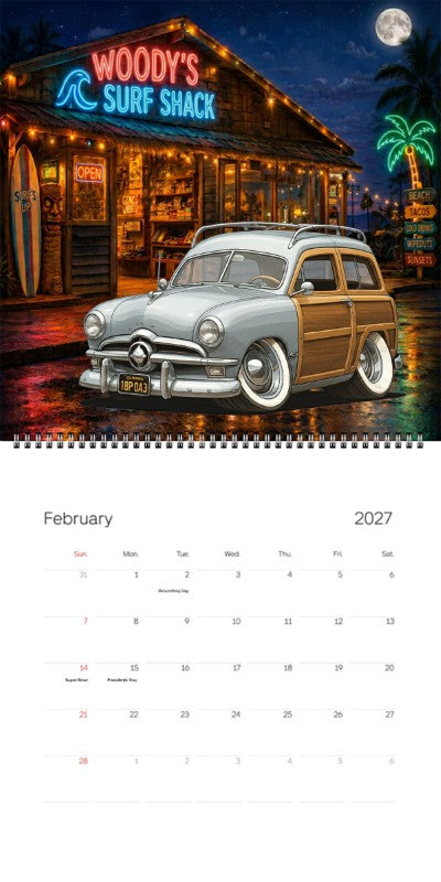2027 Woodie Neon Calendar IBP043-CA