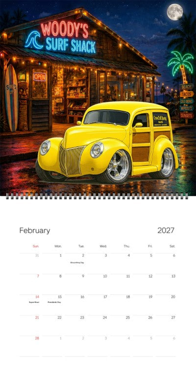 2027 Woodie Neon Calendar IRONWD-CA