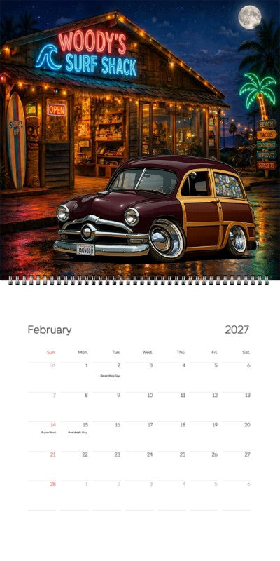 2027 Woodie Neon Calendar JAGWOOD-CA