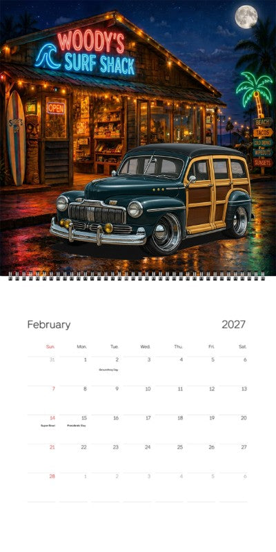 2027 Woodie Neon Calendar KLWOODY-CA