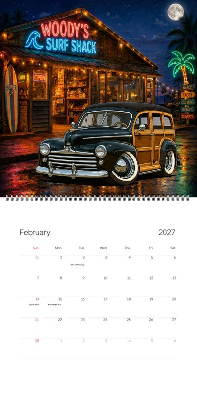 2027 Woodie Neon Calendar KNOTY47-CA