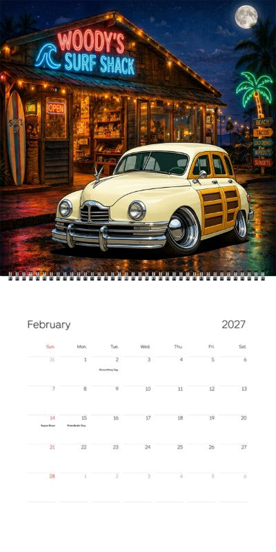 2027 Woodie Neon Calendar KRZ4NU-CA