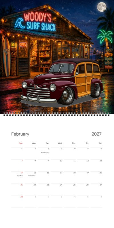 2027 Woodie Neon Calendar OLD46-CA