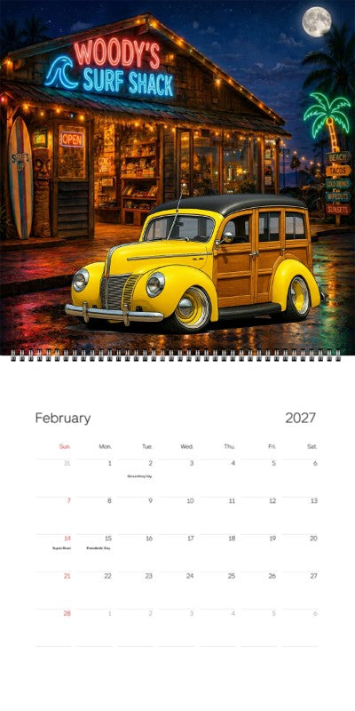 2027 Woodie Neon Calendar POPSWDE-CA