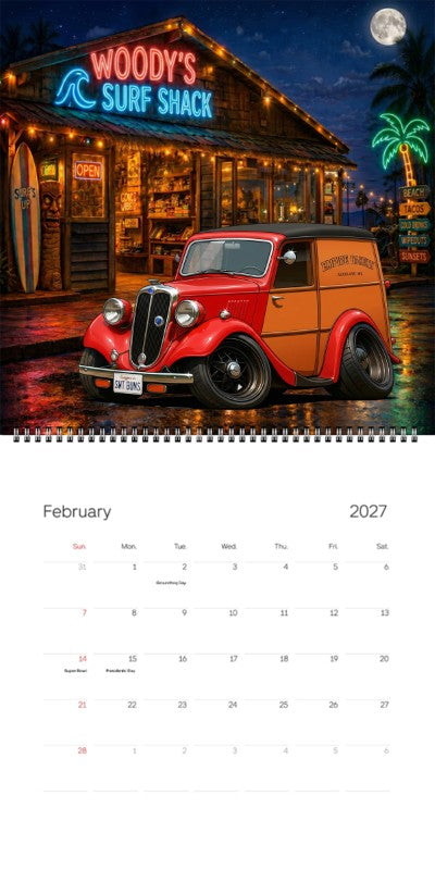 2027 Woodie Neon Calendar SWTBUNS-CA
