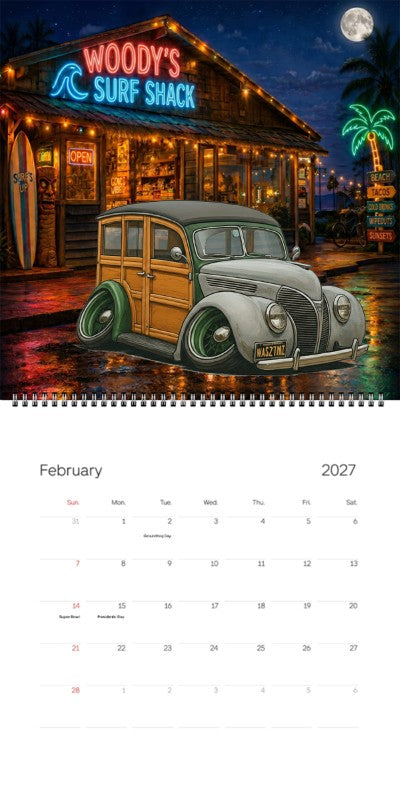 2027 Woodie Neon Calendar WAS27MI-CA