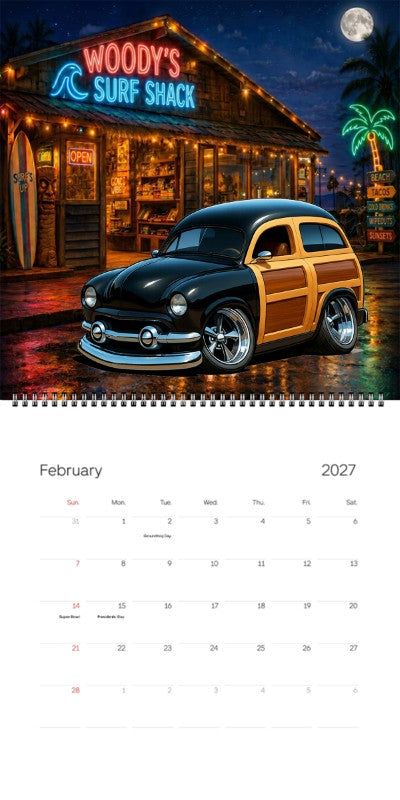 2027 Woodie Neon Calendar WDNROD-CA