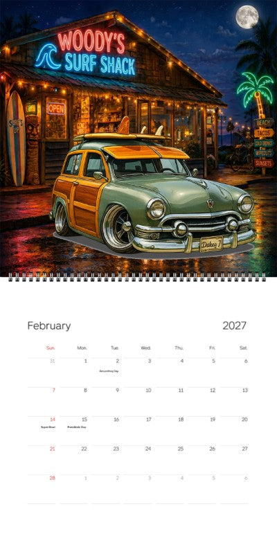 2027 Woodie Neon Calendar WDY51-CA