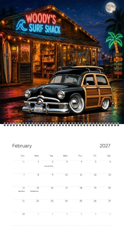 2027 Woodie Neon Calendar WOOD50-CA