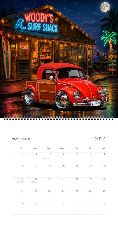 2027 Woodie Neon Calendar WOODNVW-CA