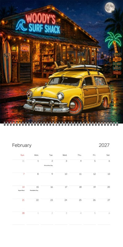 2027 Woodie Neon Calendar WOODY51-CA