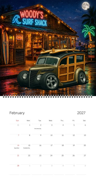 2027 Woodie Neon Calendar WUDN37-CA