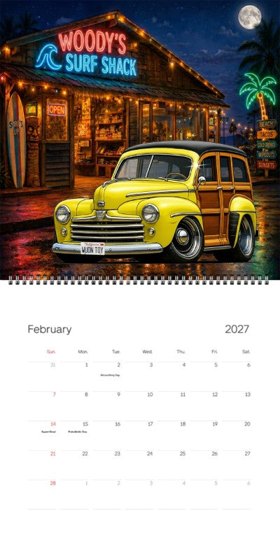 2027 Woodie Neon Calendar WUDNTOY-CA